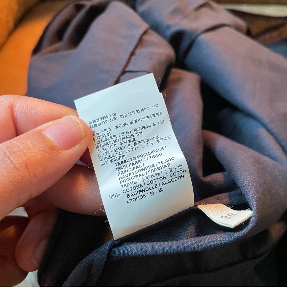 Marni cotton smock top w pockets navy blue summer w black trim collar - Picture 5 of 7